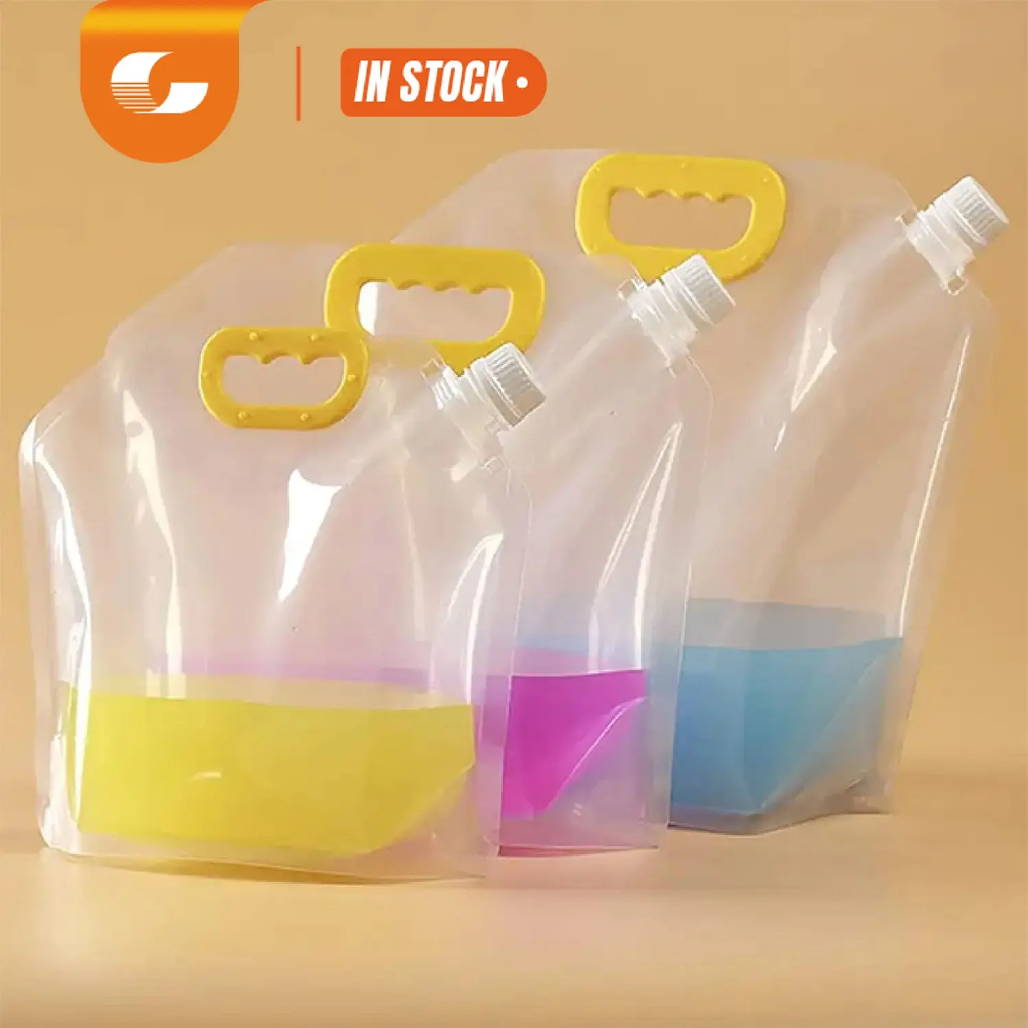 Pochette portative transparente personnalisée de 250g 1litre pour boisson à jus debout en plastique avec bec verseur