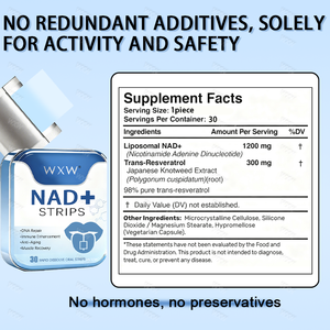 Tiras Orais Dissolventes de NAD+ de Marca Própria, Suplemento Anti-envelhecimento de Dissolução Rápida, Tiras Finas Orais para Reparação Precisa de DNA - Product Image 3