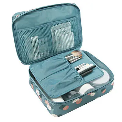 Trousse à cosmétiques, sac de rangement de voyage Portable personnalisé Double couche sac de maquillage pour femmes boîte de lavage de voyage pour hommes