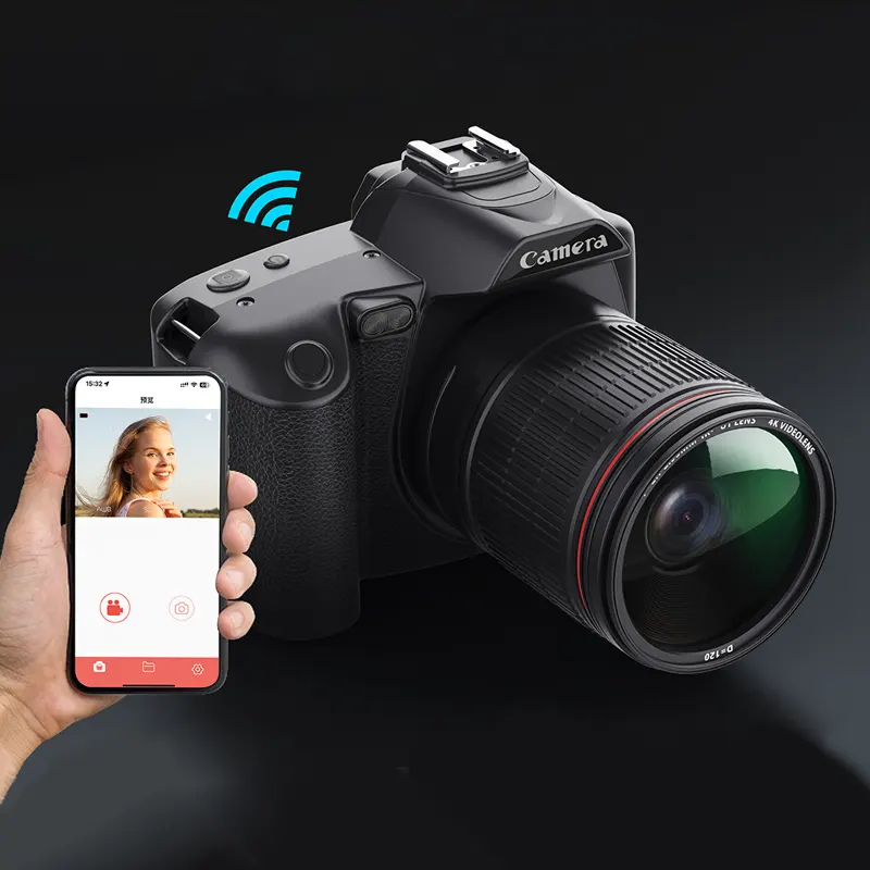 Videocámara portátil Profesional 4K HD Video Visión nocturna Cámaras 64MP Fotógrafo WIFI Cámara digital DSLR con zoom 16X