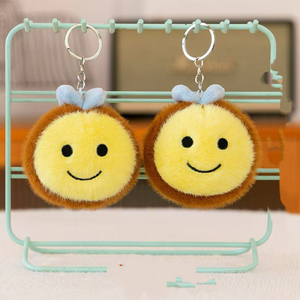 Nhà máy 4inch vui vẻ Bee phim hoạt hình động vật Búp bê người bạn tốt nhất khóa Keychain đồ chơi bọ rùa sủa đồ chơi sang trọng cho món quà sinh nhật Đồ chơi sang trọng - Product Image 1