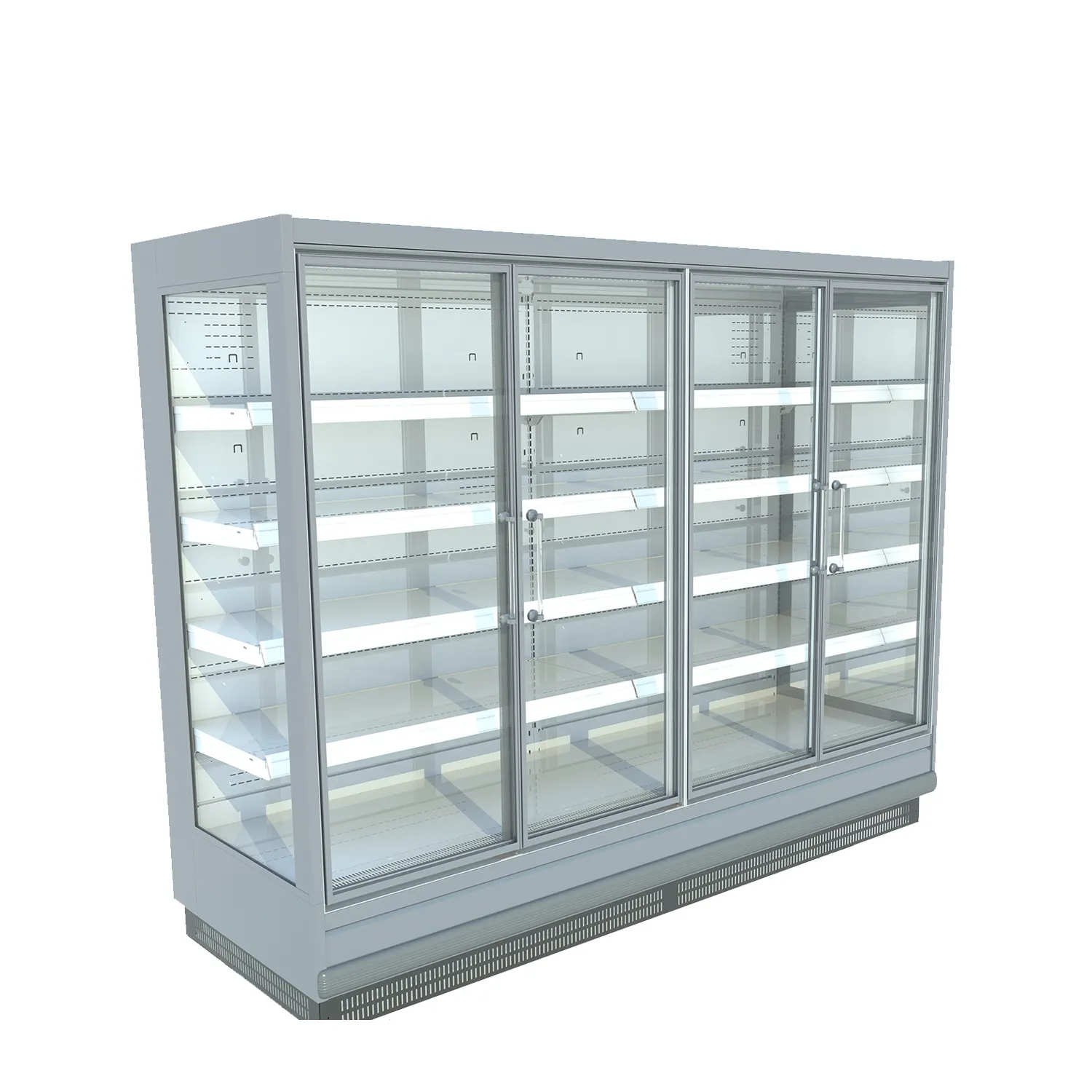 Refrigerador de bebidas de supermercado refrigerador de bebidas comercial con refrigerador de puerta de vidrio escaparate de tipo remoto