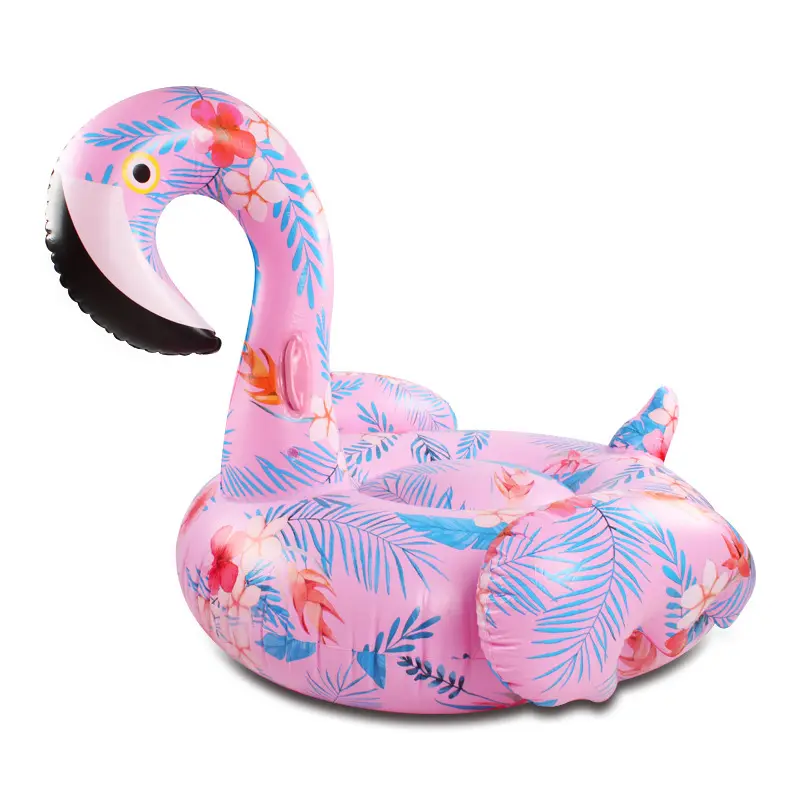 B01 Pink Flamingo Ride-On Float Aufblasbarer Pool Float misst 132*128*100cm aufblasbare Ride-Ons mit Haltegriffen