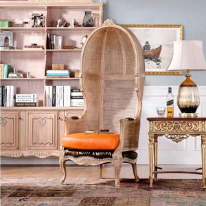 Pháp bằng gỗ mây ghế cánh tay Vua ngai cao trở lại phòng khách phòng chờ chim Lồng ghế - Product Image 3