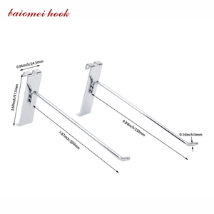 批发6 "8" 10 "单叉钩网墙金属铬展示钩 - Product Image 2