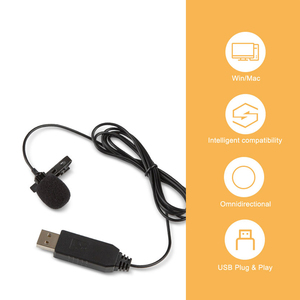 Lju02全方向性ラペル会議録音USBサウンドカードコネクタ付きティーチングマイク - Product Image 2