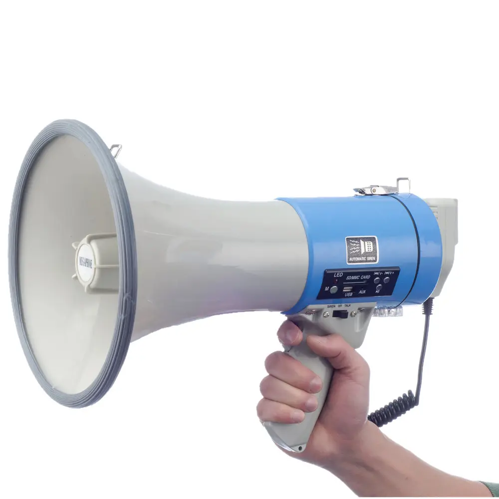 पोर्टेबल 50W उच्च शक्ति हाथ में मोहिनी अलार्म Megaphone अध्यक्ष