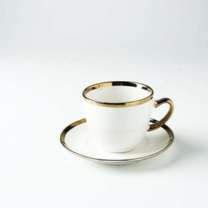 ชุดแก้วกาแฟเซรามิกเคลือบทองและจานรอง,ดีไซน์แบบกำหนดเองชุบทองใหม่