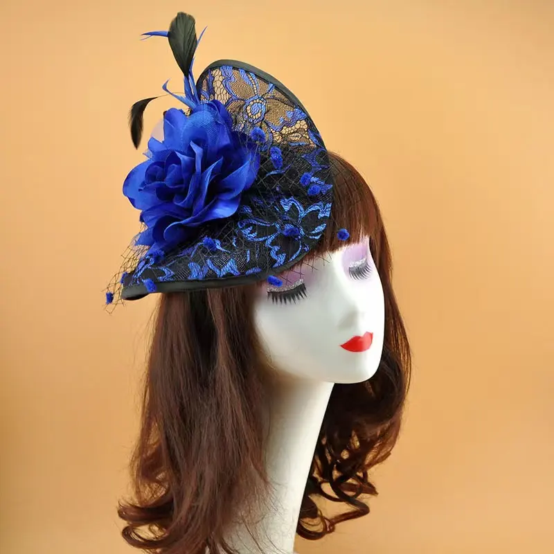 Velo de malla nupcial europeo y americano para boda, tocado de flores, accesorios para el cabello, tocado, sombreros para mujer