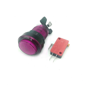 32mm Purple Color Small Round Illuminated <strong>Push</strong> <strong>Button</strong> Switches for Arcade Game Machine - Product Image 3