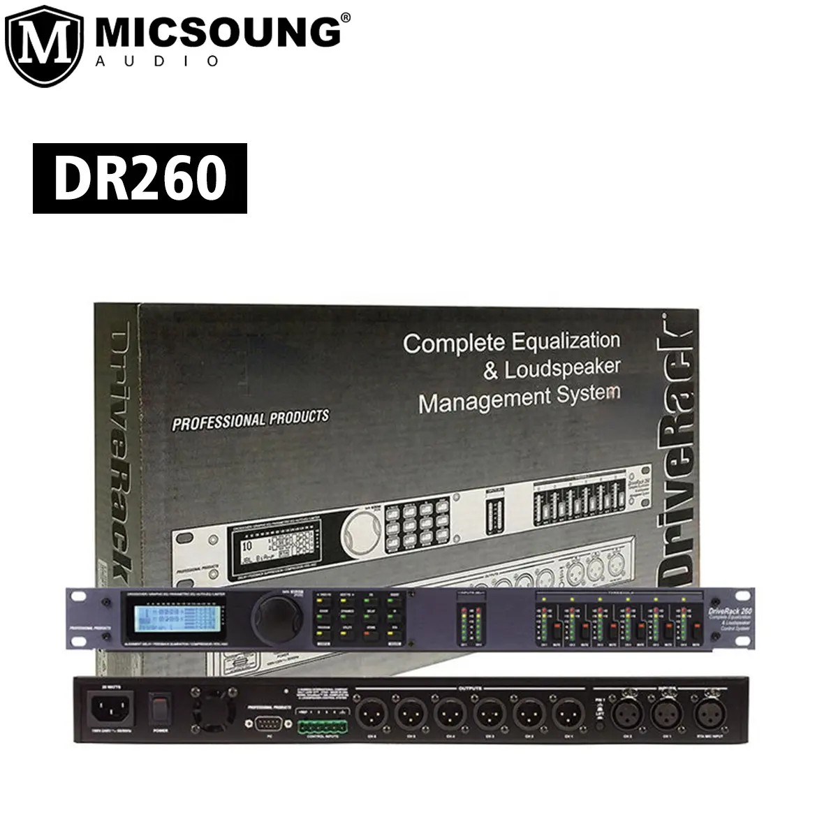 DR260 Professional Digital audio Processor 2 inputs 6 Output Complete Equalization Loudspeaker Management System