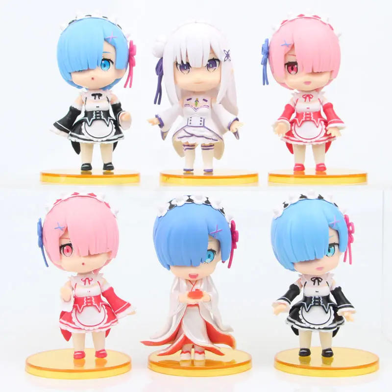 MB1 6PCS/SET 10CM Re Life in a Different World from Zero Cartoon Anime Rem Action Figure