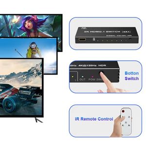 Switch Splitter 120Hz 3/4/5 puertos 4K 120Hz Splitter Switcher CEC 48gbps con control remoto - Product Image 6