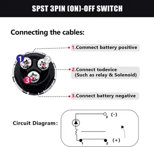SPST 50A 12V Start Switch 3pin vite Push Car Start interruttore pulsante motore interruttore avviamento automobilistico auto con LED colorati - Product Image 4