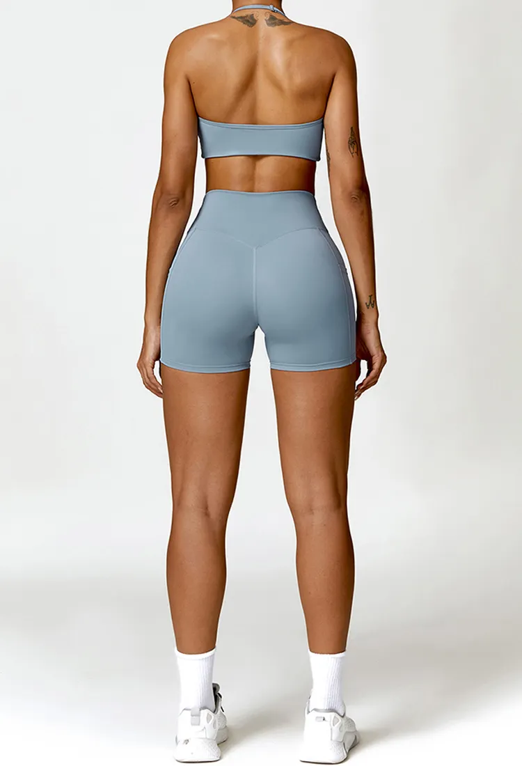 Low MOQ Comfortable Fast-Drying Fabric Active Leggings V-Shaped Hip Slimming Yoga Pants Bodysuit Tops Sports Fitness Yoga Sets