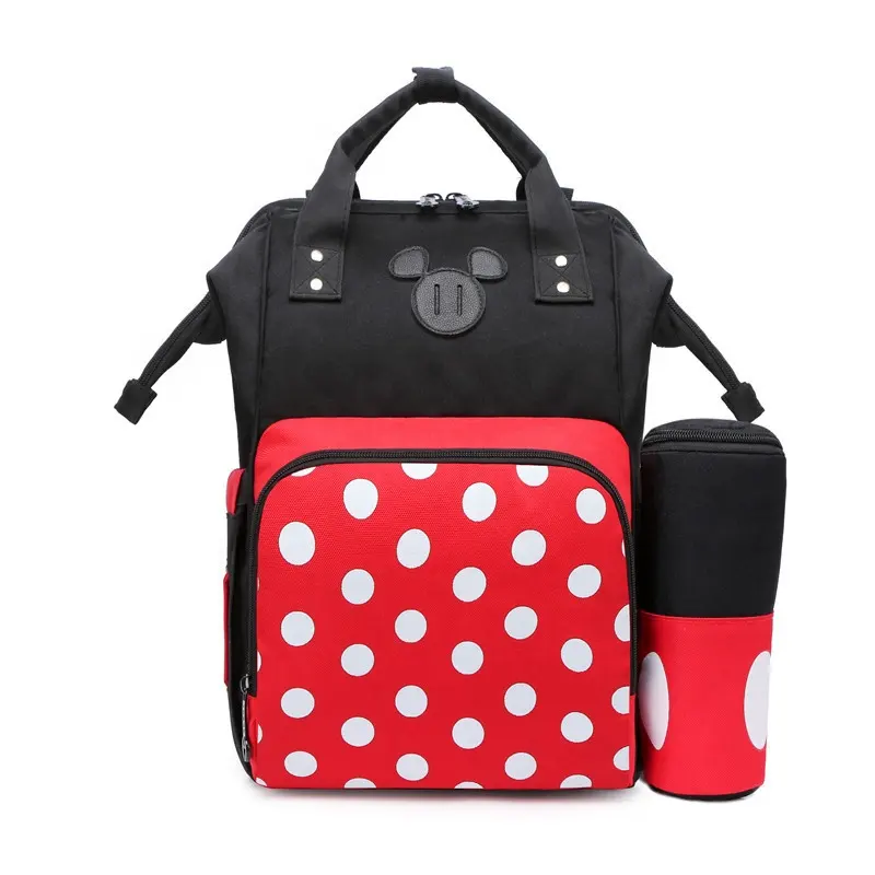 Lequeen-mochila de viaje para lactancia, cuidado del bebé, Mickey, minnie mouse, bolsas para pañales