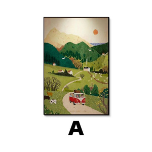 Du lịch Phong cảnh trừu tượng phong cảnh ấm áp ý nghĩa in phòng khách phòng ngủ phòng trẻ em treo dọc bức tranh vải - Product Image 6