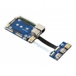 Adattatore HDMI Waveshare CM4-IO-BASE-A + USB, per modulo di calcolo Raspberry Pi 4