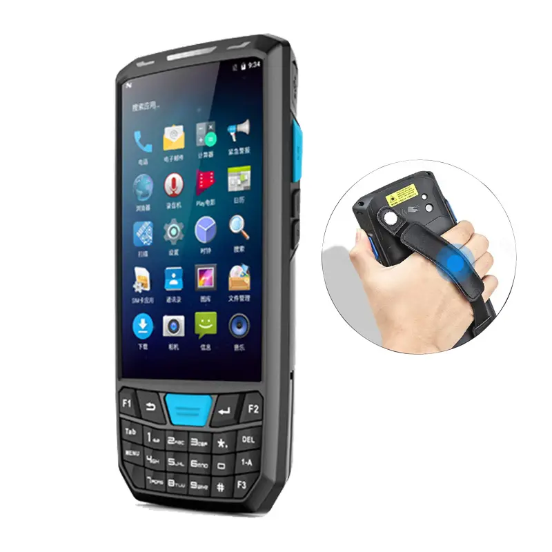 Pemindai kode batang Android 10, pemindai genggam 4G PDA Android 10 Barcode QR 1D 2D dengan Keyboard Terminal pdas pembaca NFC pengumpul Data WiFi 4G Bluetooth GPS