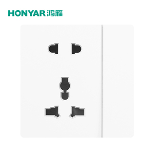 Honyar OEM Ultra-thin Flat PC Plate 1 Gang 5 Pin <strong>Multi</strong> <strong>Functional</strong> 10A Wall <strong>Socket</strong> <strong>with</strong> <strong>Switch</strong> - Product Image 1