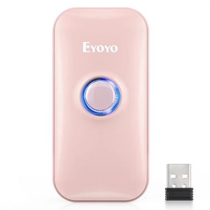 Eyoyo便携式迷你粉色3英寸11d激光二维码阅读器仓库库存条形码扫描仪 - Product Image 1