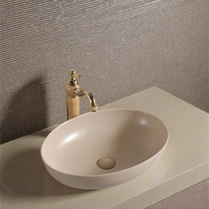 Avrupa tasarım tarzı lavabo mat pembe Oval tezgah lavabosu lavabo otel kullanımı için - Product Image 3