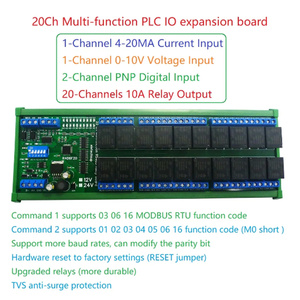 Uscita interruttore R4D6F20/2 PNP interruttore ingresso/1 4-20MA corrente IN/1 0-10V tensione ingresso analogico RS485 Modbus RTU PLC modulo IO
