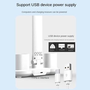 Lampada da scrivania a LED a 4 teste ricaricabile moderna ricarica Wireless USB protezione per gli occhi luce di lettura intelligente pieghevole per studenti dormitorio