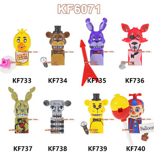 KF6071 FNAF ünlü oyun korku filmi Freddy Bunny Chica Spintraft çocuklar Unisex eğitim yapı taşı figürü oyuncak birleştirin