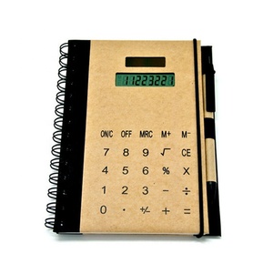 Cuaderno electrónico con calculadora pluma promocional regalo privado personalizado logotipo de la etiqueta de 8 dígitos de energía solar Bloc de notas calculadora - Product Image 2