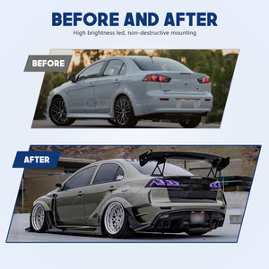 Hcmotionz RGB ไฟท้ายภาพเคลื่อนไหว DRL สำหรับมิตซูบิชิแลนเซอร์2007-2018 EX EVO โคมไฟหลังประกอบระบบไฟสีสันสดใส - Product Image 6