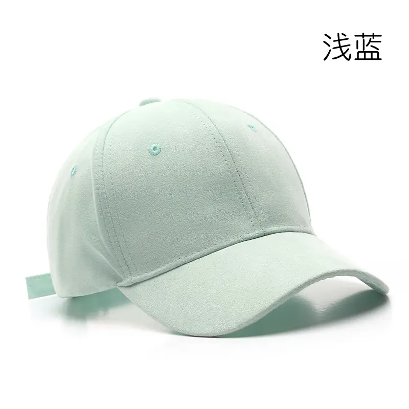 Logo ricamo personalizzato di alta qualità in pelle scamosciata materiale moda 6 pannello cappello da Baseball