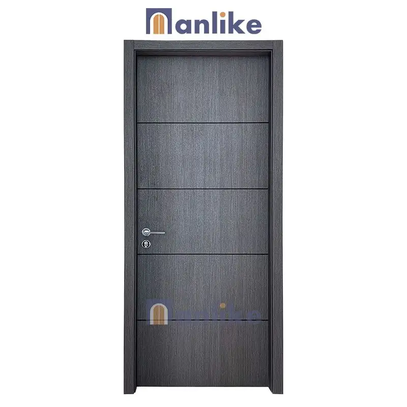 Anlike China Foshan Bathroom Pvc Black Hollow Hot Entrance House Panel Frame Interior Wpc Door From China