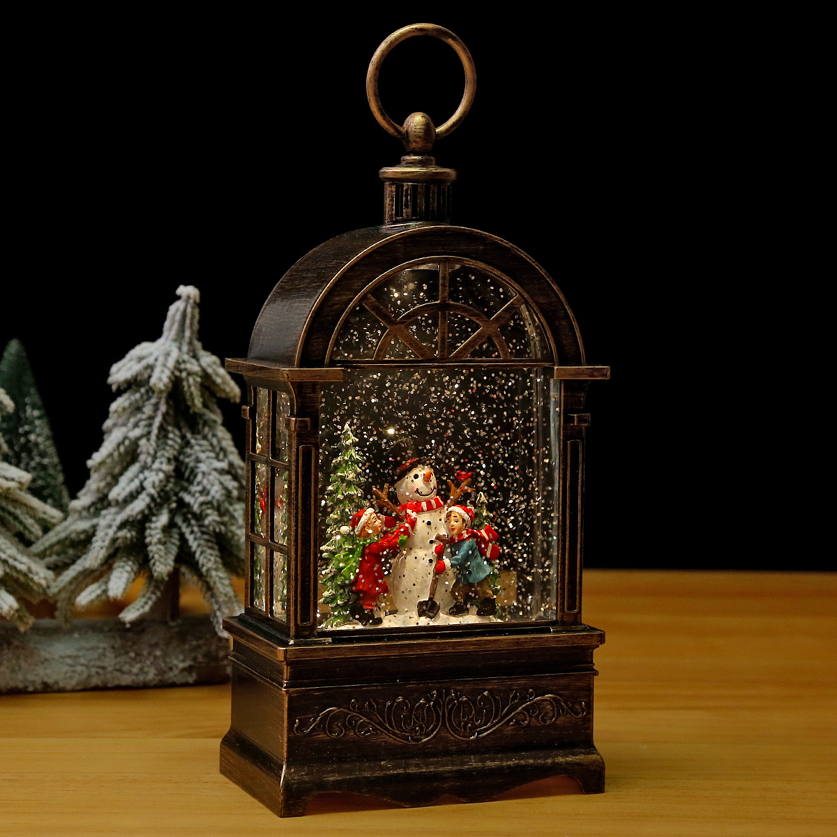 Fenêtre bonhomme de neige enfant