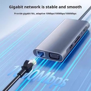 11 in 1 Adapter für mehrere USB-Hub3.0-Anschlüsse Typ C für Macbook-Laptops HD PD-Ladegerät Audio VGA RJ45 - Product Image 6