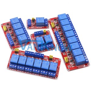 <span class=keywords><strong>8</strong></span> ערוץ 5v 12v 24v מודול ממסר מודול לוח אדום optocoupler בידוד פלט ברמה נמוכה גבוהה להפעיל מודול ממסר
