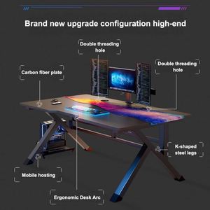 <strong>Basic</strong> K Shape PC <strong>Computer</strong> Desks Gaming Table for Study and Play Games - Product Image 2