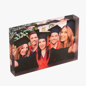 Massiver 15x15cm 20mm dicker freistehender Acryl-Foto <span class=keywords><strong>block</strong></span> zur Anzeige auf Schreibtischen oder Regalen
