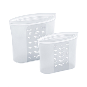 Biểu tượng tùy chỉnh phong cách Mỹ tái sử dụng Silicone Pouch sous vide Túi Set Stand-Up lưu trữ thực phẩm và bữa ăn Prep container - Product Image 1