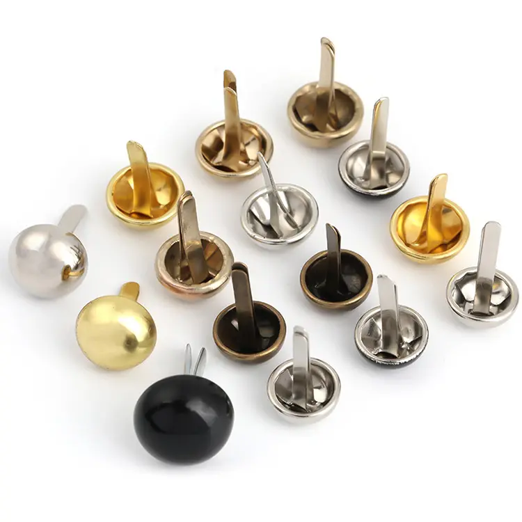 Factory Wholesale Multi-specification Round Head Gold Two-legged DIY Clothing Copper Iron Small Bubble Bag Mushroom Rivet