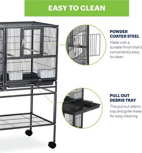 Wholesales Twin Dual Double Large Pet Bird Cage Parrot <strong>Cockatoo</strong> Aviary with Removable Wheels Bird Cage