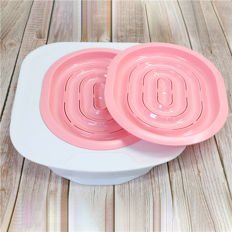 Base rose avec 2 plateaux intérieurs