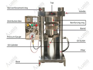 食品グレード自動小スケール油圧オイルプレス機油圧オイルプレス入手ココアバター、ココアマス、ココアケーキ - Product Image 6