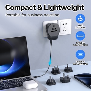 Worldplug değiştirilebilir evrensel dünya adaptörü 20W PD All-in-One dünya çapında B tipi C <span class=keywords><strong>G</strong></span> I fiş seyahat duvar soketi elektrik