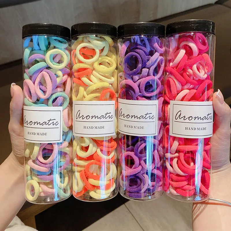 Schlussverkauf Mädchen Pferdeschwanz-Haarring nicht verletzen Haar kleines Gummiband buntes Handtuch Ring Haarschlips hochelastisches Hauptseil