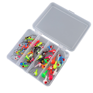 Palmer 50 cái/hộp 157g câu cá đầy màu sắc Jig đầu móc thiết lập câu cá phát sáng móc bán buôn Bionic mắt cá bay móc - Product Image 5