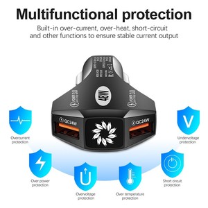 CE ROHS FCC 48w çift bağlantı noktaları hızlı araba şarjı şarj Qc 3.0 çift bağlantı hızlı şarj Usb araç şarj için Apple için Samsung - Product Image 4