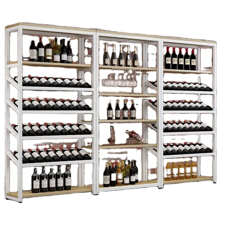 Estantería para vino, hermosa y multifunción personalizada, de buena calidad, para sala de estar o bar, estantes para vino, vitrina