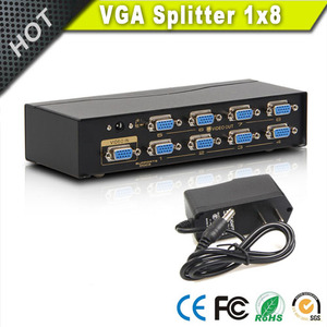 Amplificador divisor de vídeo VGA de 8 salidas, 1 entrada y 8 salidas para monitores múltiples con amplificador de señal incorporado - Product Image 3