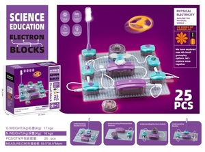 Set di esperimenti educativi con stelo 2025 per l'apprendimento dell'ingegneria pratica 25 pezzi Kit di circuiti elettronici a scatto scientifico Set di giocattoli - Product Image 6